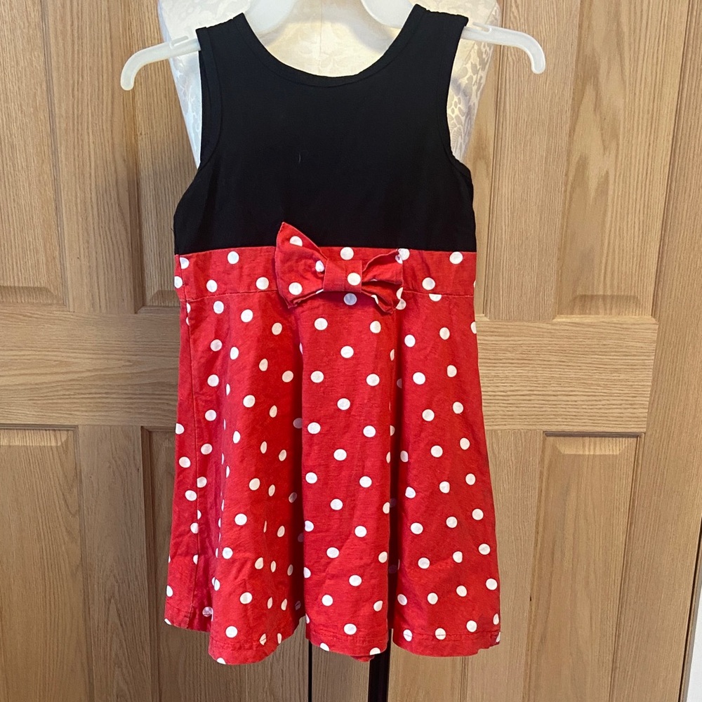 Polka Dot Red and Black Girls Casual Dress